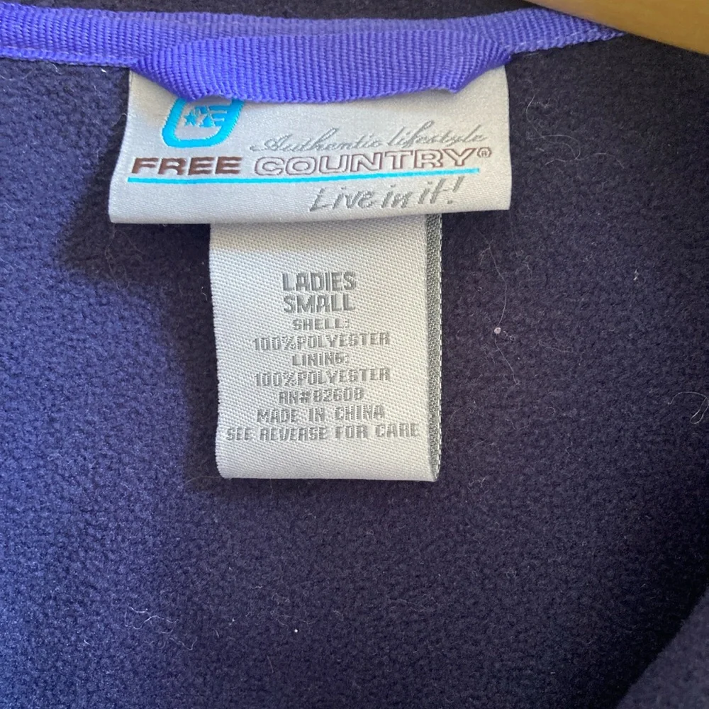 Free Country Zip Up Fleece Jacket with Hood Women’s Small